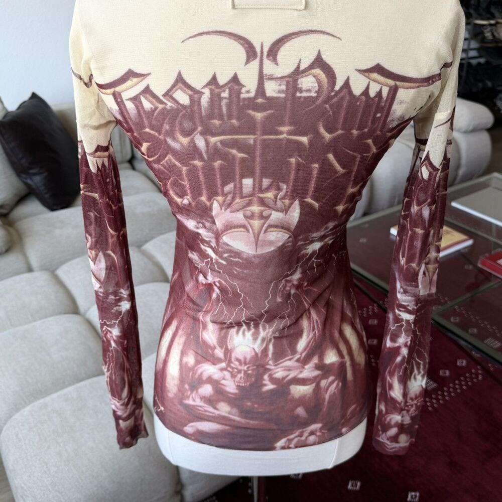Jean Paul Gaultier SS2001 Powernet Gargoyle Devil Longsleeve - Picture 7 of 10
